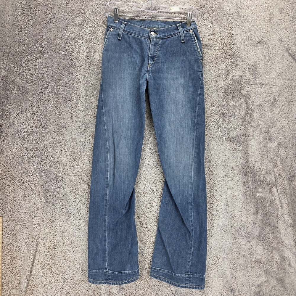 VTG Levis Engineered Jeans Womens Blue Twisted Zip Fly Medium Wash Fits 26x30